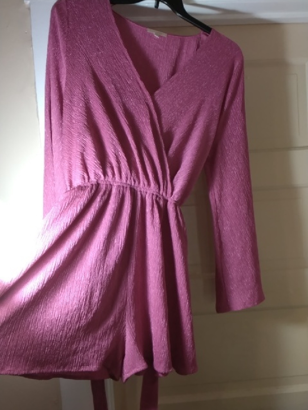 Flying Tomato Rose Pink Textured Wrap Romper